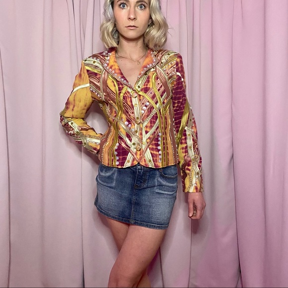 Vintage Abstract Embellished Jacket Blazer - Picture 2 of 4